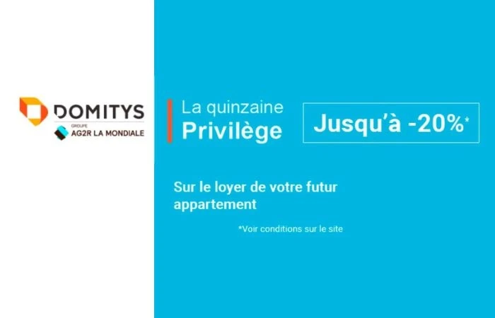 Découvrez la Quinzaine Privilège Domitys 2024 : jusqu’à 20 % de réduction sur votre loyer ! 0